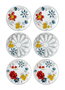 Hermia DNR0053 Platos de Postre de Porcelana 20x20x2 cm Juego de 6 Piezas